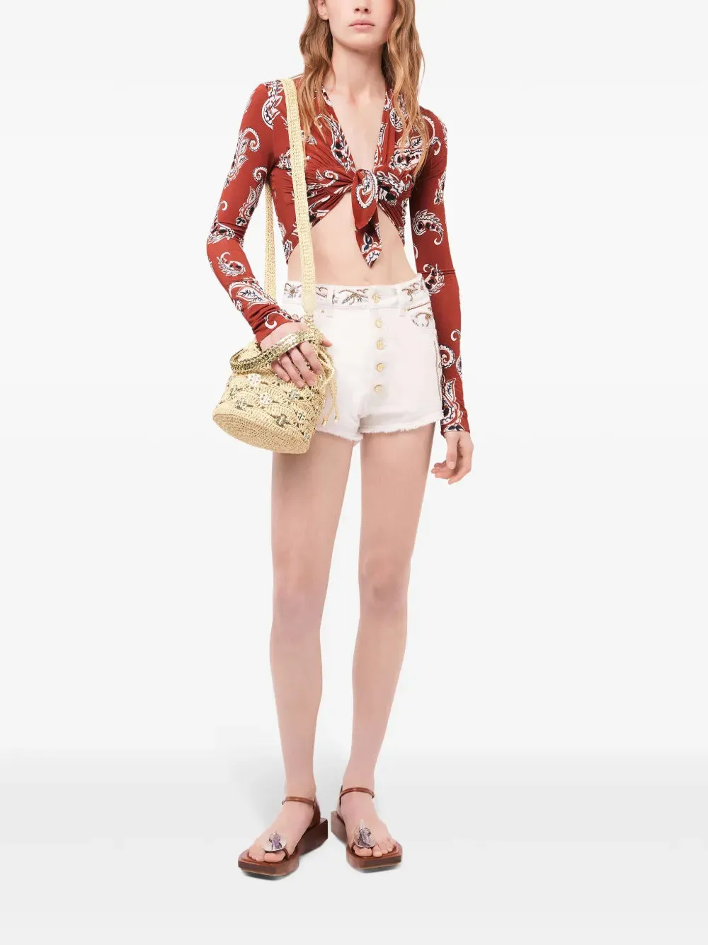 Signature 1969 Raffia Bucket Bag