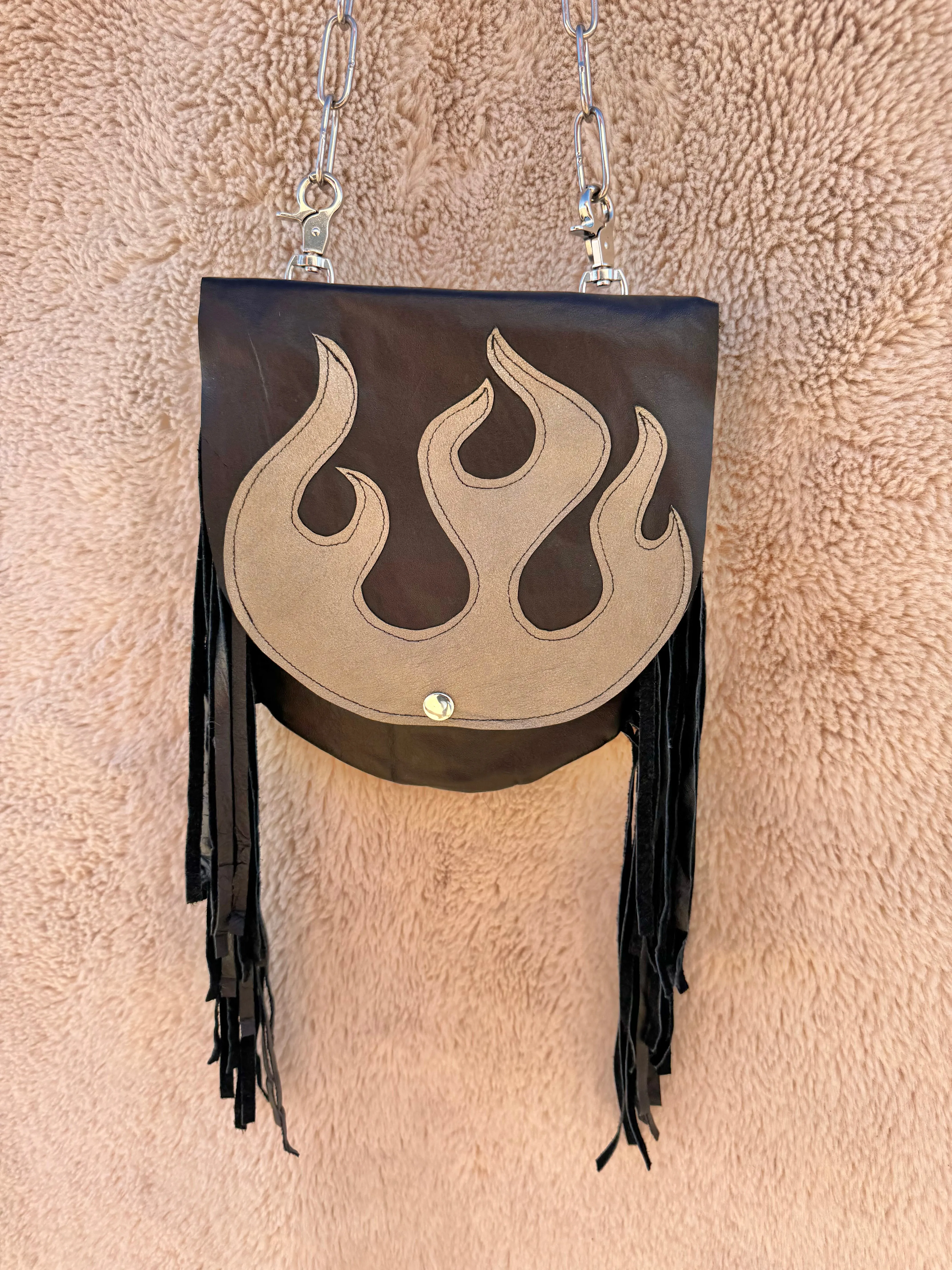Silver Flame Biker Bag