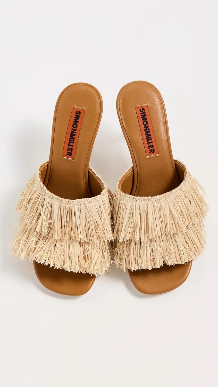 SIMONMILLER Women's Fringe Playa Bamboo Heels