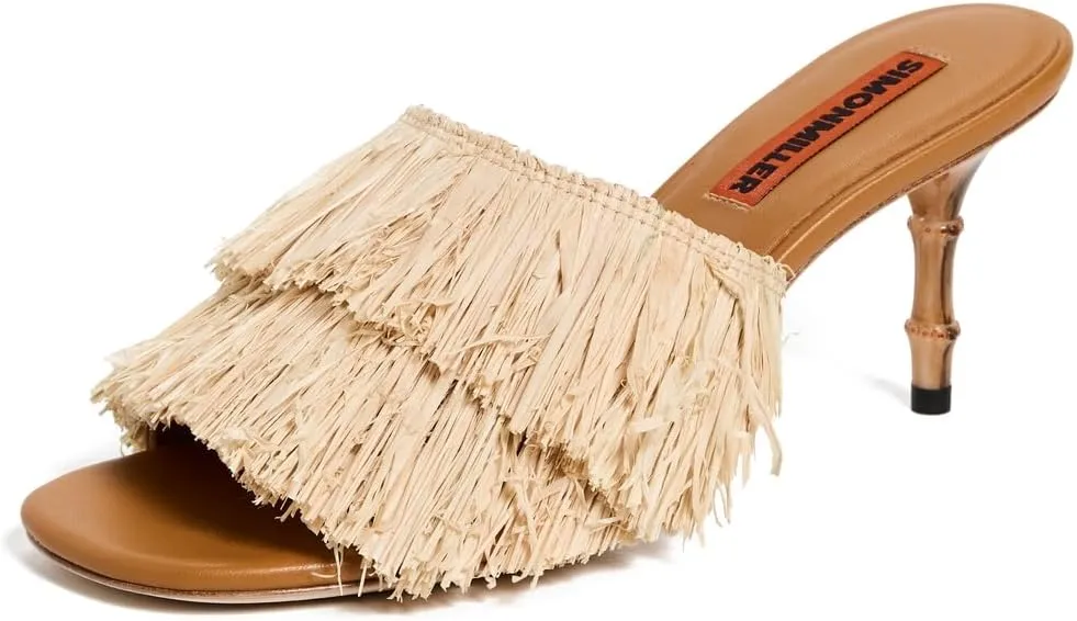 SIMONMILLER Women's Fringe Playa Bamboo Heels