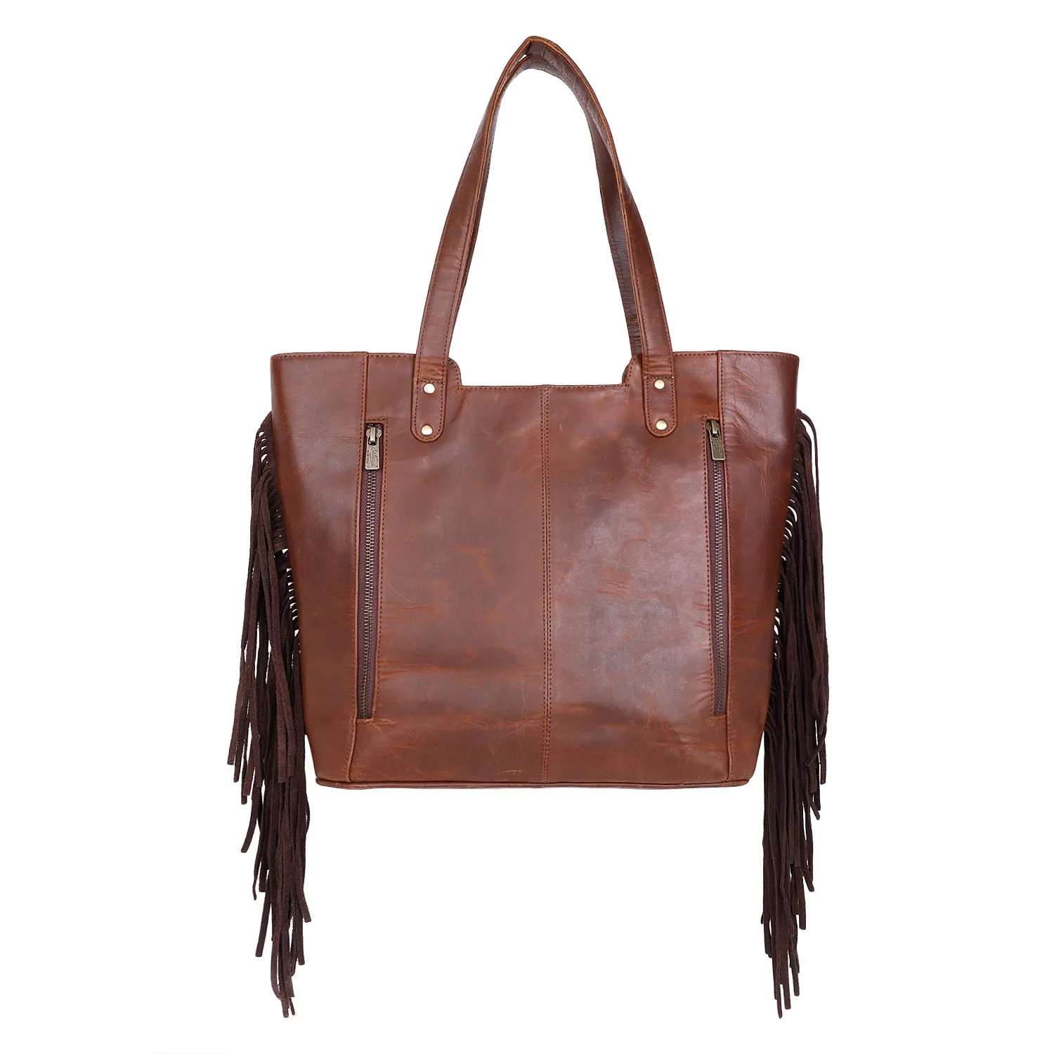 Sixtease's The Fierce Stripes Tote Bag: Bold Leather, Striking Hair Detail - Unleash Your Wild Side with Every Step! (SB-7018)