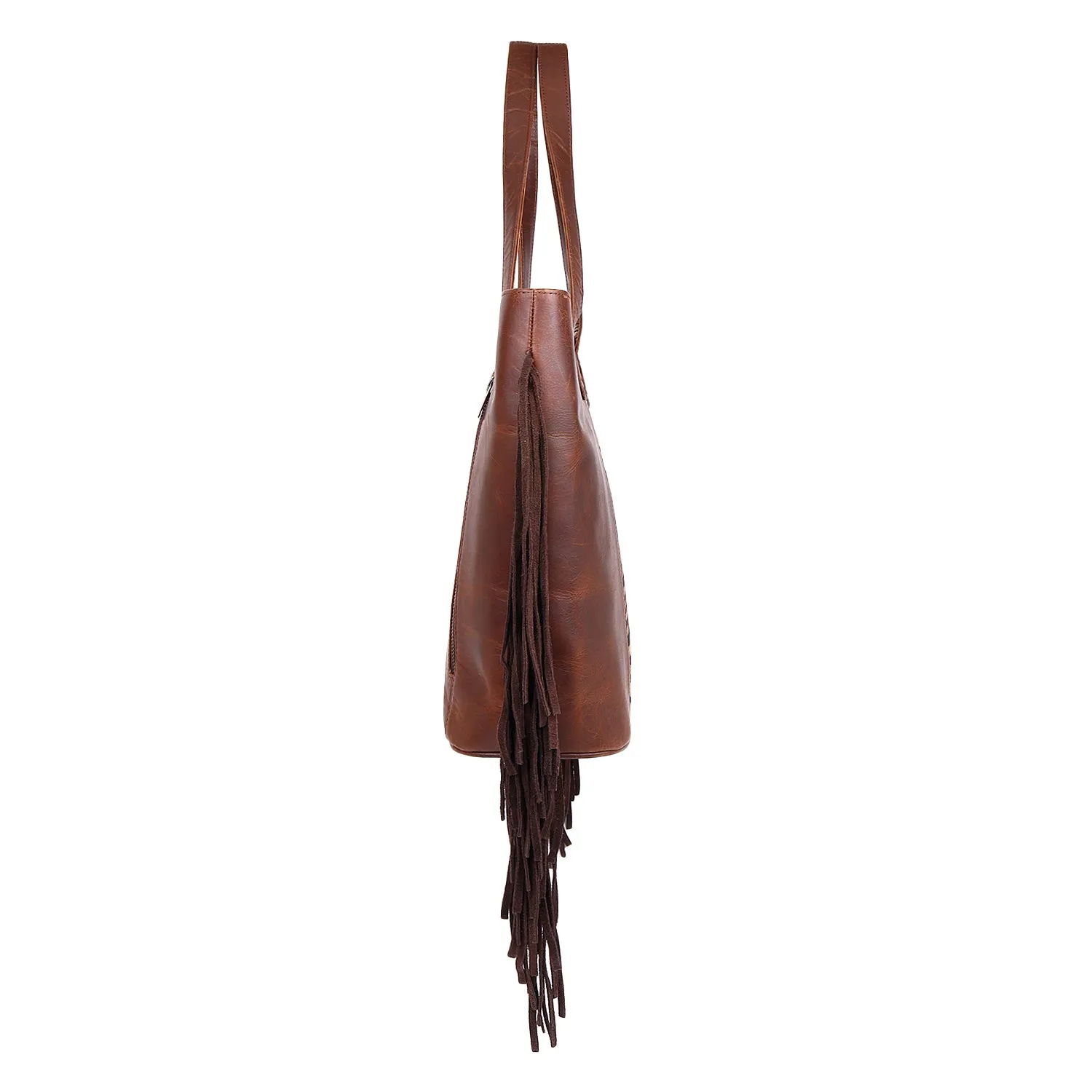 Sixtease's The Fierce Stripes Tote Bag: Bold Leather, Striking Hair Detail - Unleash Your Wild Side with Every Step! (SB-7018)