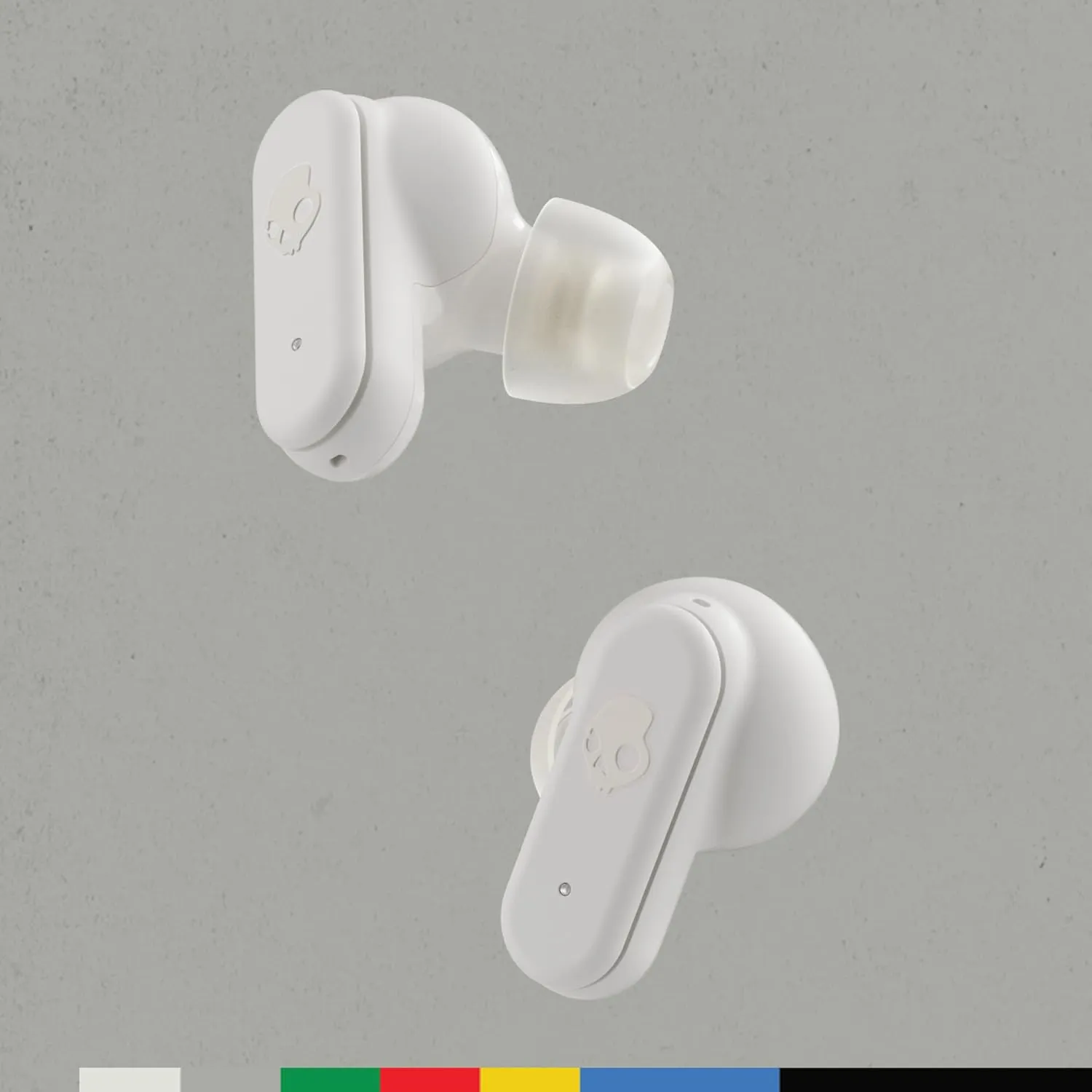 Skullcandy Dime Evo Wireless Earbuds, Bluetooth Headphones, Noise Isolating Fit, Up to 36 Hours Battery, Microphone for iPhone Android, Easy Carry with Clip-Anywhere Case - Bone