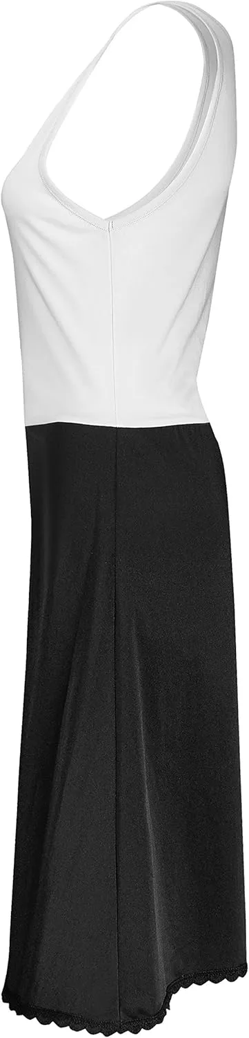 Sleeveless Full Slip Dress for Women – Cotton/Lycra Top, Nylon Bottom