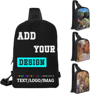 Sling Bag Custom Bag Personalized Crossbody Bags for Men Women Optional Color Add Your Name Logo Text or Image Here