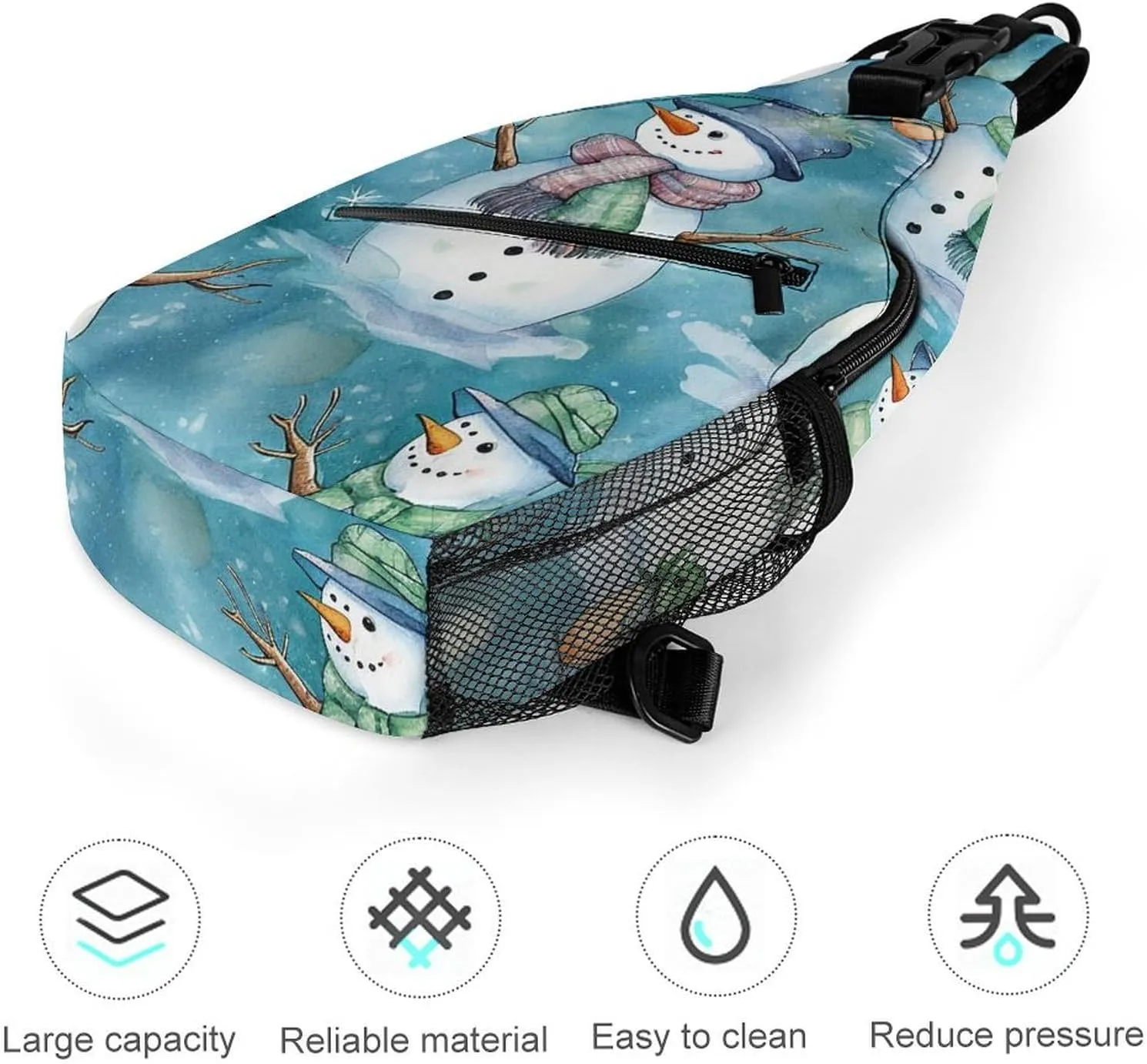 Sling Bag for Women Men Chest Bag Blue Cartoon Daypack Fanny Pack Cross Body Bag for Traveling