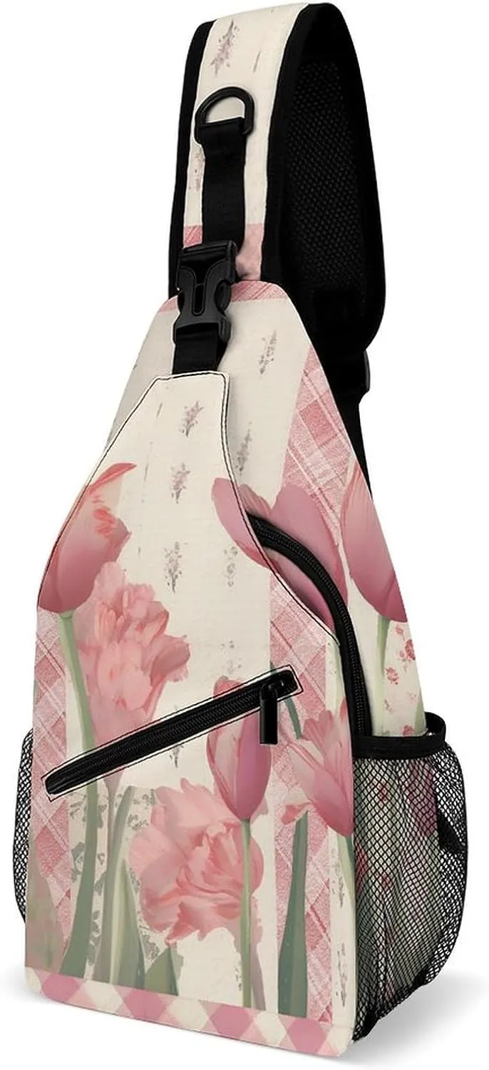 Sling Bag for Women Men Chest Bag Collage Style Daypack Fanny Pack Cross Body Bag for Traveling