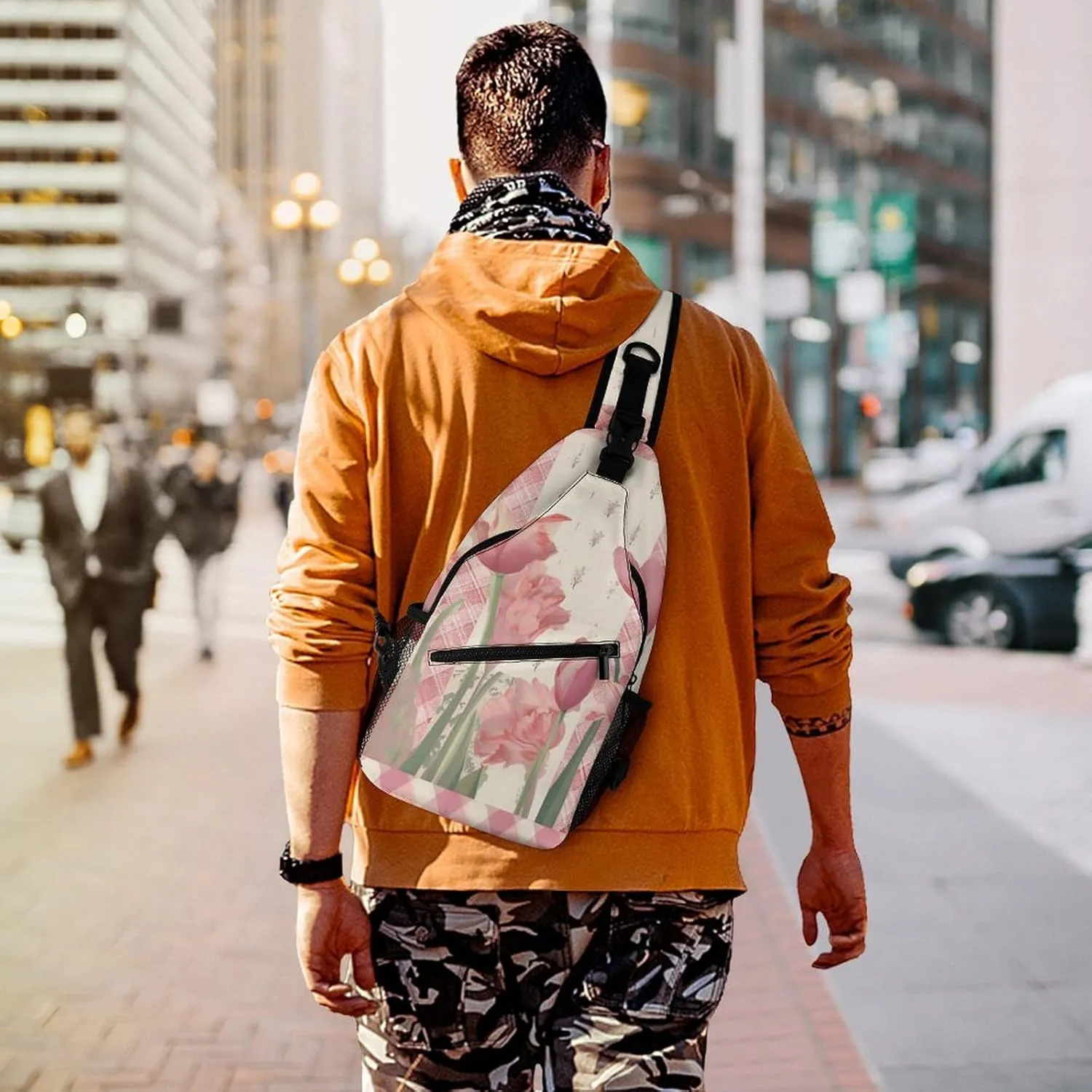 Sling Bag for Women Men Chest Bag Collage Style Daypack Fanny Pack Cross Body Bag for Traveling