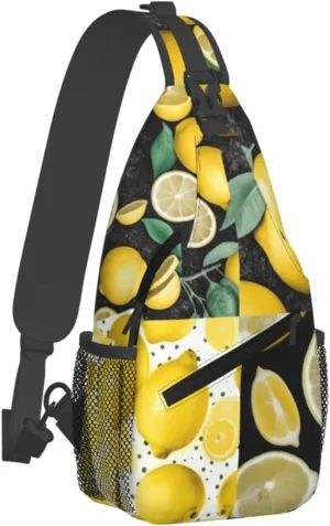 Sling Bag for Women Men Chest Bag Collage style lemon Crossbody Bag Small Sling Backpack Fanny Packs Hiking Daypack