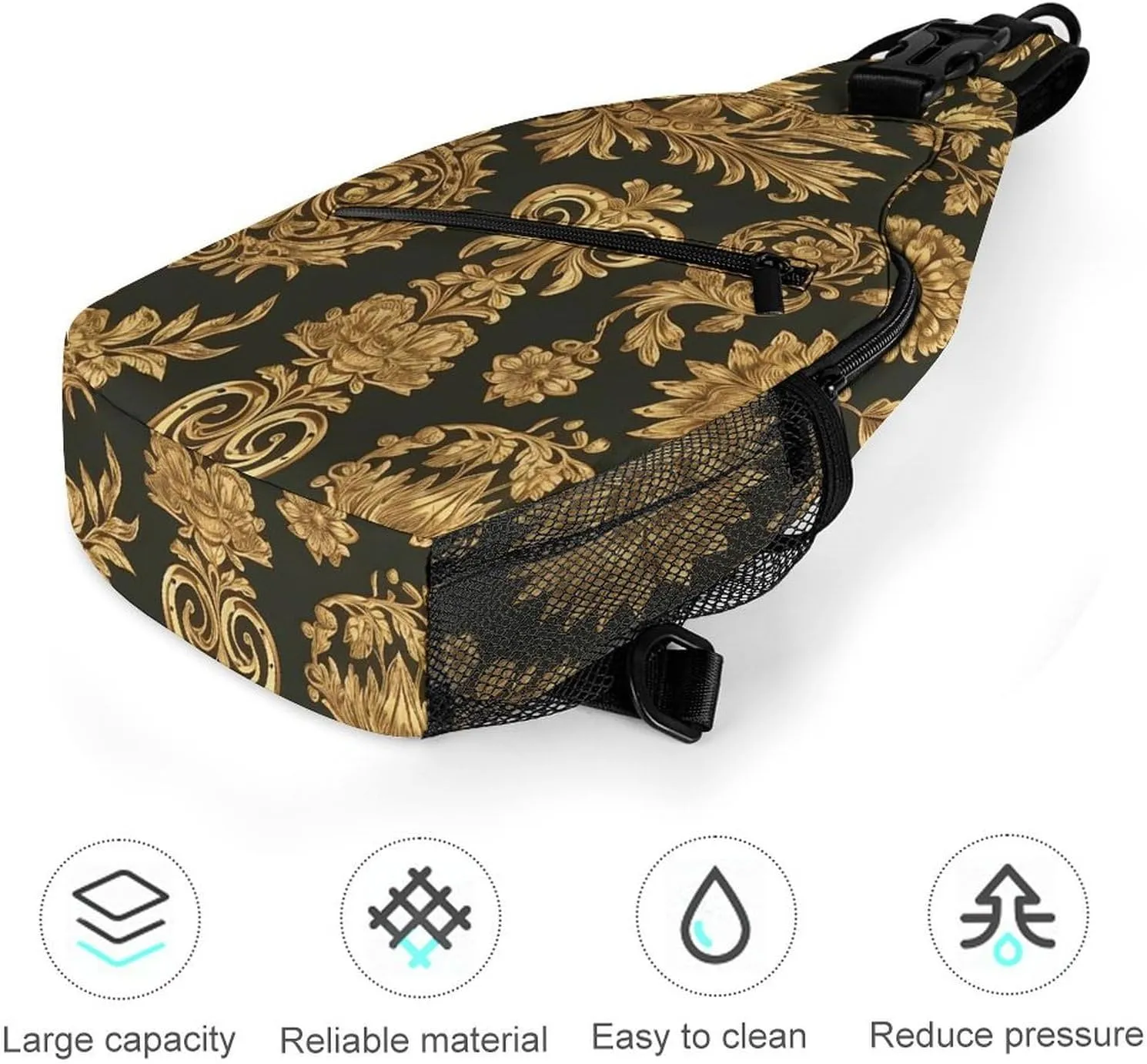 Sling Bag for Women Men Chest Bag Decorative Elements Daypack Fanny Pack Cross Body Bag for Traveling