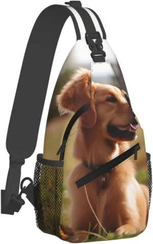 Sling Bag for Women Men Chest Bag Dog in Yard Crossbody Bag Small Sling Backpack Fanny Packs Hiking Daypack