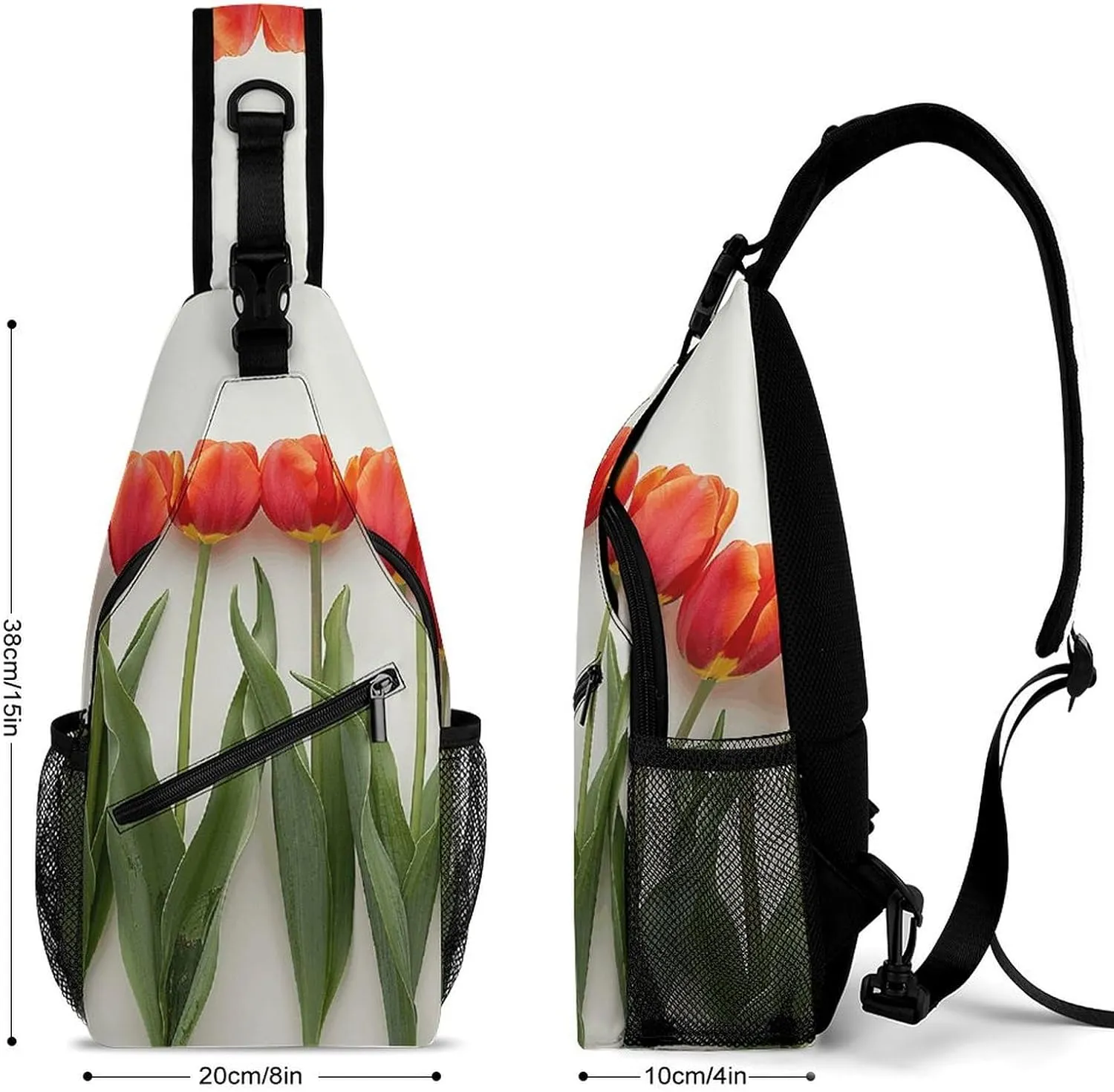Sling Bag for Women Men Chest Bag Leaves And Stems Daypack Fanny Pack Cross Body Bag for Traveling