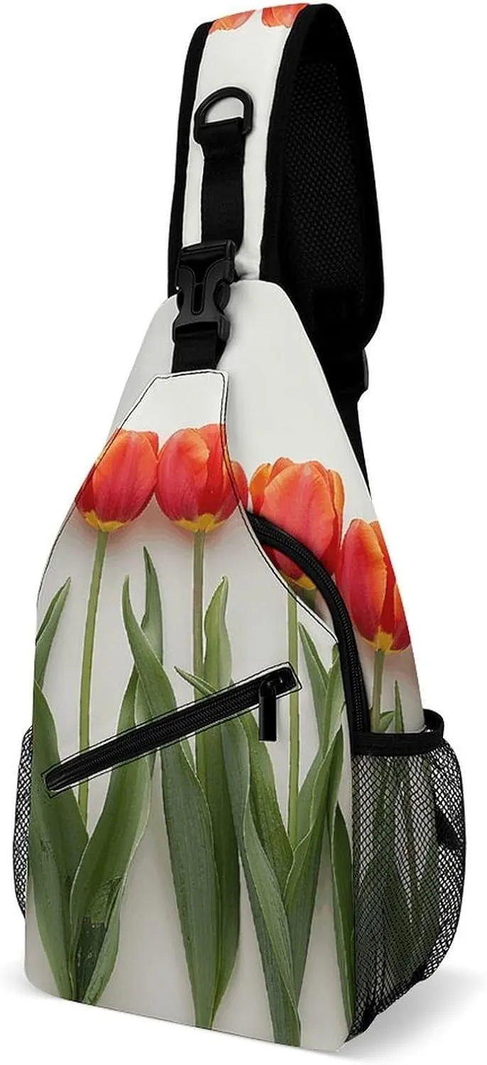 Sling Bag for Women Men Chest Bag Leaves And Stems Daypack Fanny Pack Cross Body Bag for Traveling