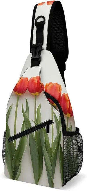 Sling Bag for Women Men Chest Bag Leaves And Stems Daypack Fanny Pack Cross Body Bag for Traveling