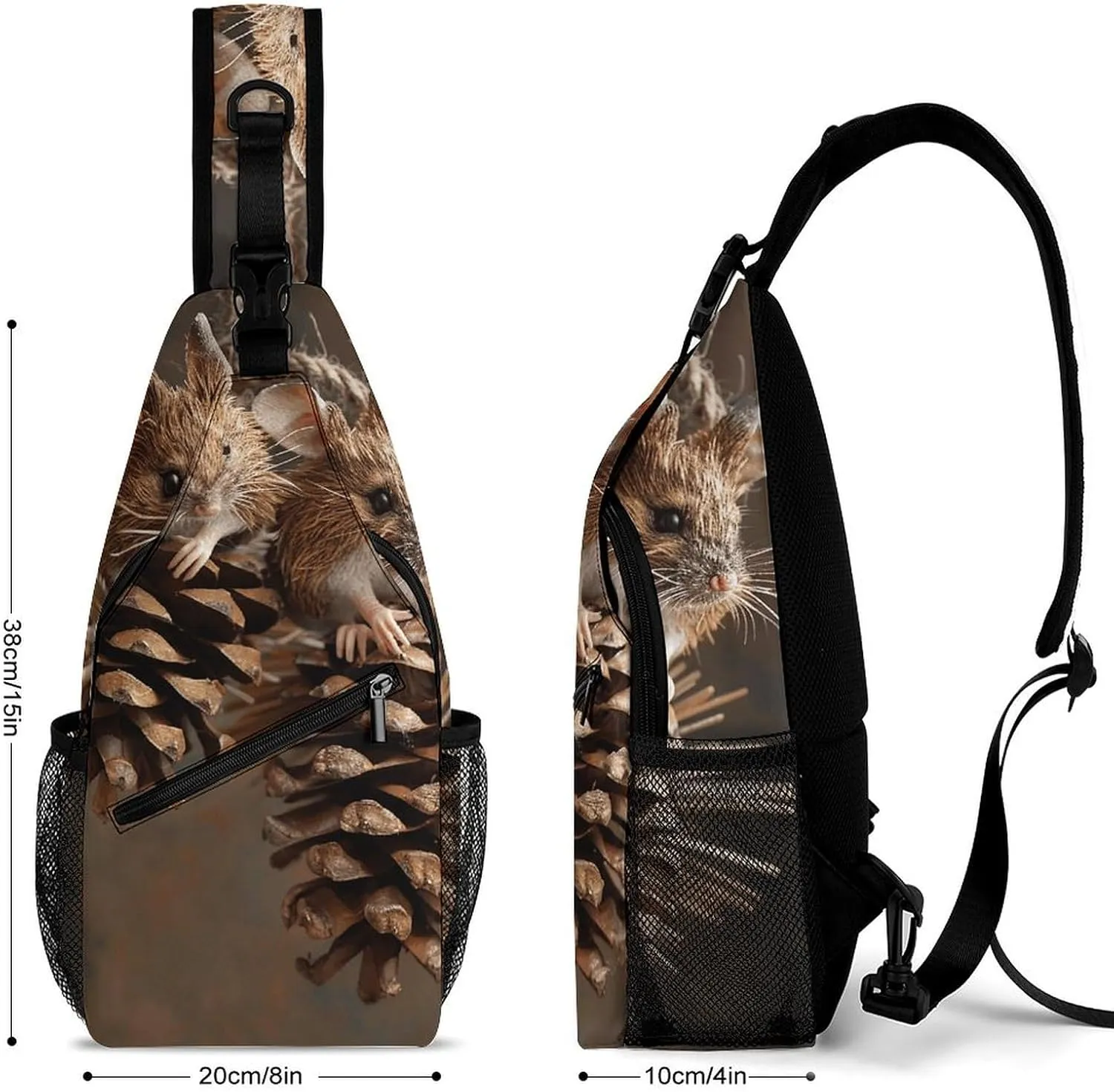 Sling Bag for Women Men Chest Bag Pinecone Daypack Fanny Pack Cross Body Bag for Traveling