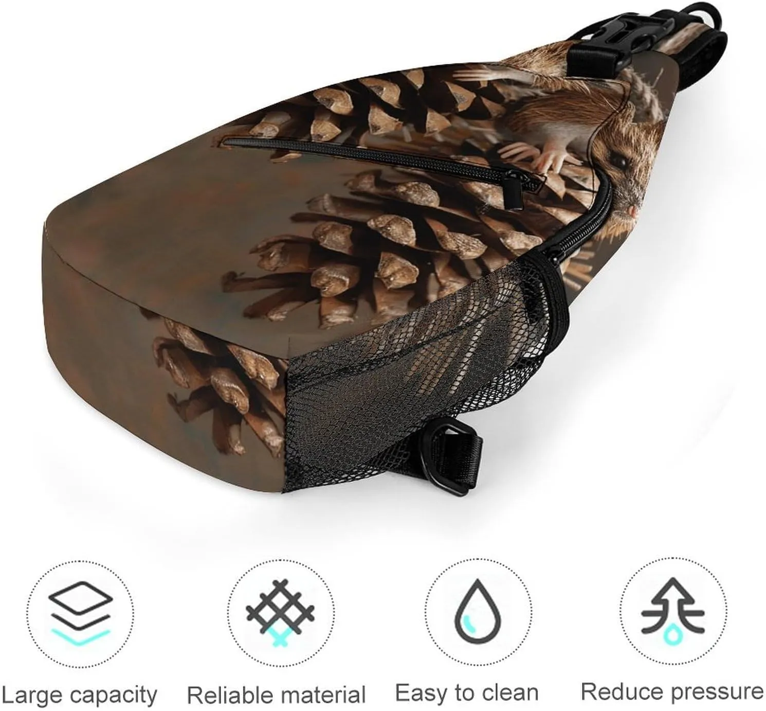 Sling Bag for Women Men Chest Bag Pinecone Daypack Fanny Pack Cross Body Bag for Traveling