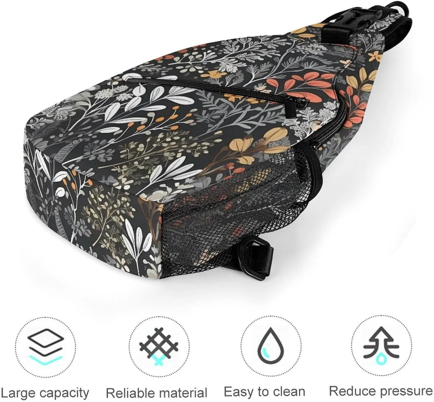 Sling Bag for Women Men Chest Bag Twigs And Leaves Daypack Fanny Pack Cross Body Bag for Traveling