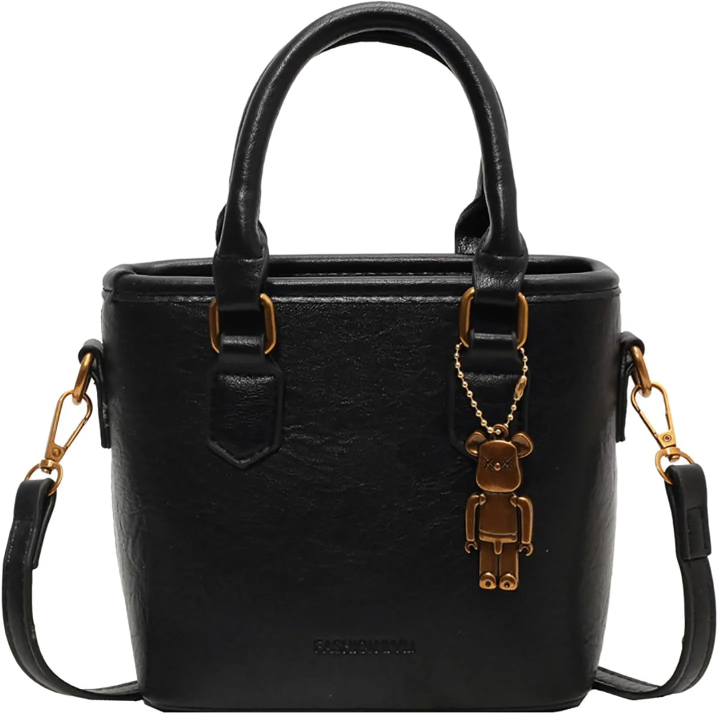 Small Crossbody Bucket Bags for Women Mini Pure Color Leather Shoulder Purses for Women with Top Handle