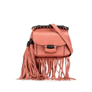 Small Leather Bamboo Nouveau Fringe Crossbody