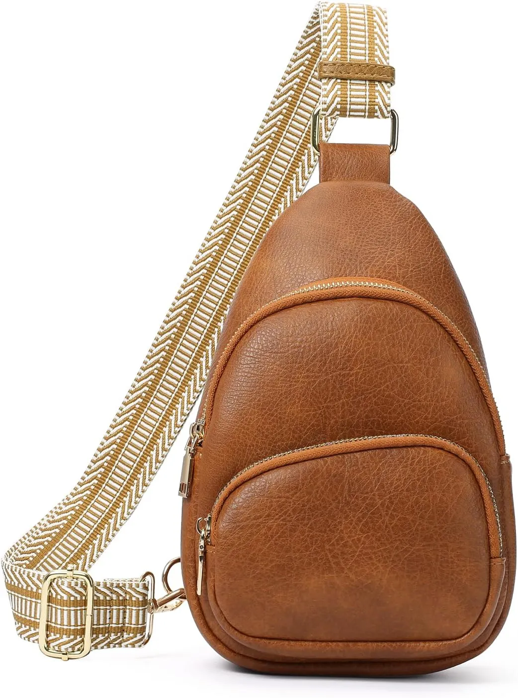 Small Sling Bag for Women, Vegan Leather Crossbody Fanny Packs Chest Bag With Guitar Strap