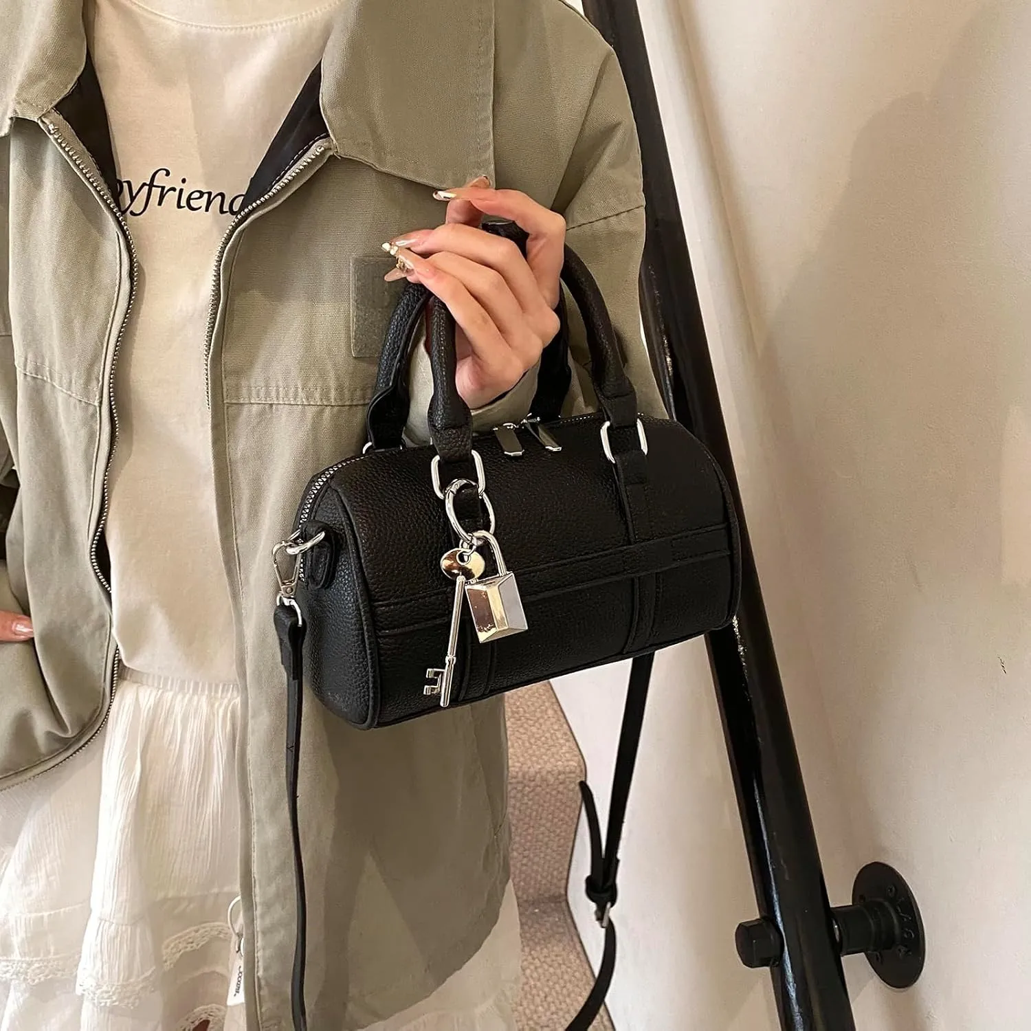 Small Top Handle Handbag Satchel Bags for Women Boston Purse Shoulder Handbag
