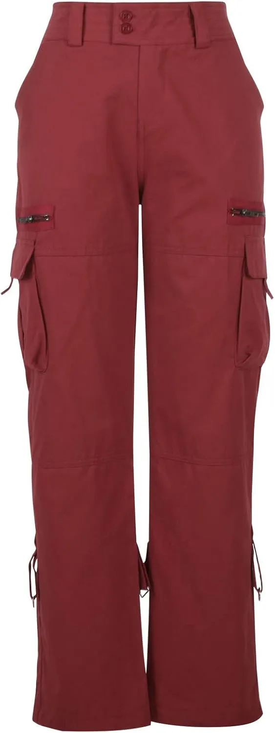 SMIDOW Baggy Parachute Pants for Women Low Rise Wide Leg Cargo Pant Military Army Combat Work Trousers with Pockets