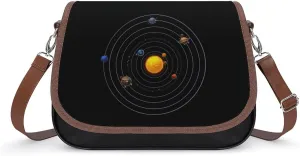Solar System Planets Fashion Crossbody Bags Purses for Women Funny Printing Shoulder Handbags Gifts