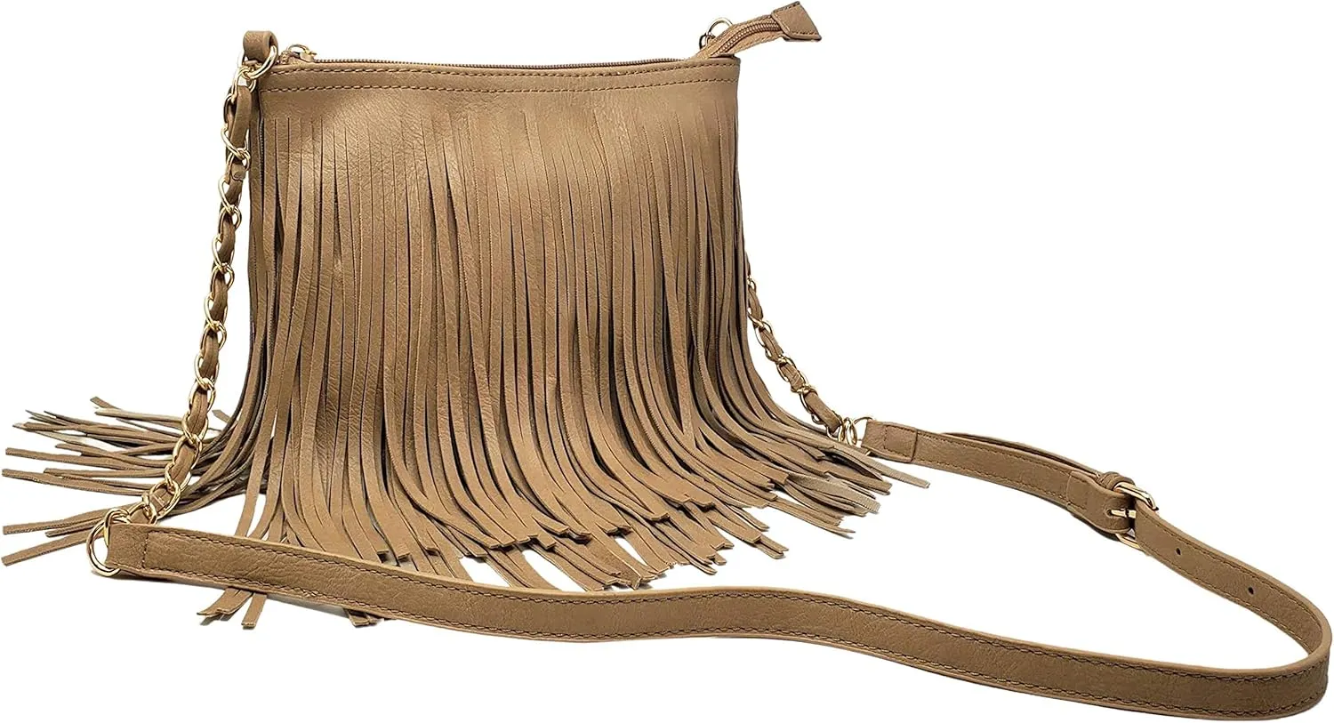 Solene Fringe Crossbody Shoulder Bag with Strap, Tassel Messenger bag, Country Style Western Fringe Purse for Women