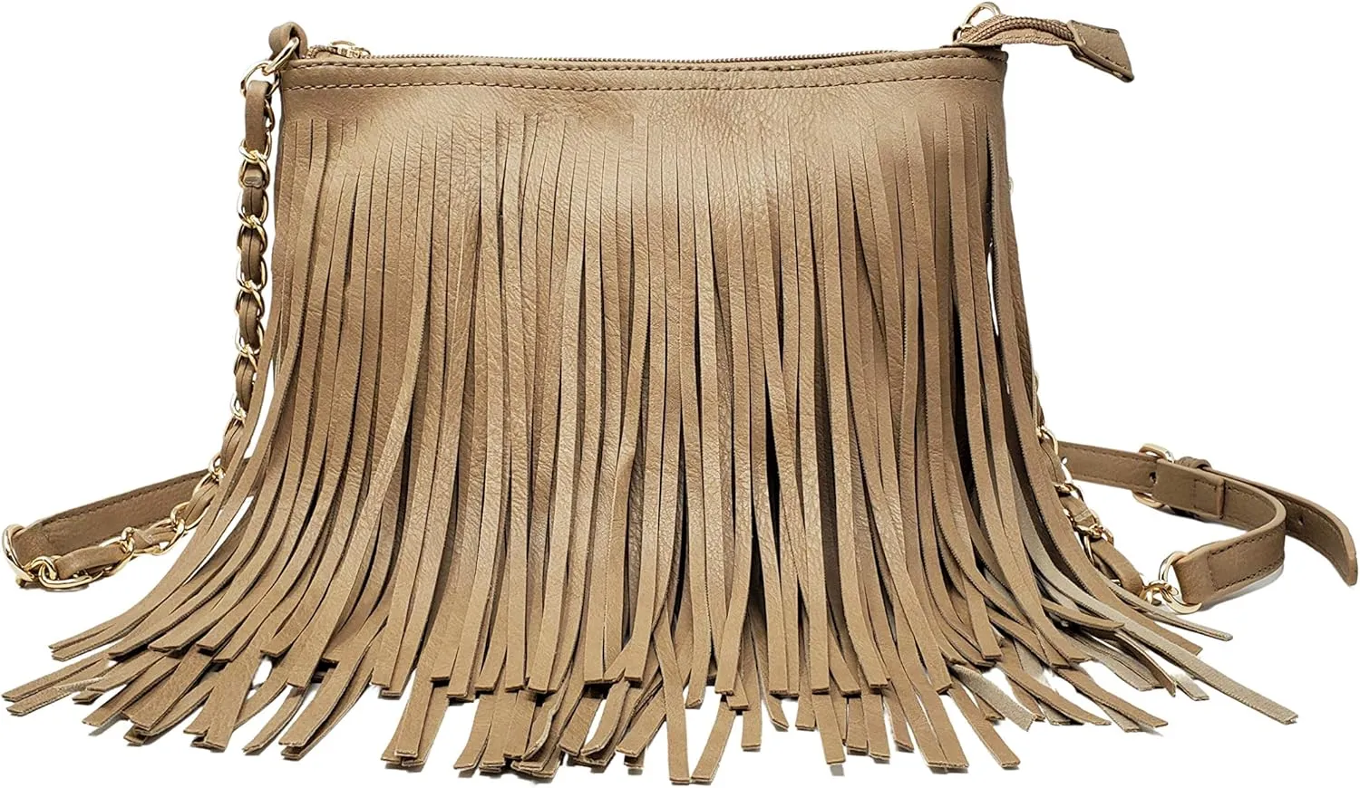 Solene Fringe Crossbody Shoulder Bag with Strap, Tassel Messenger bag, Country Style Western Fringe Purse for Women