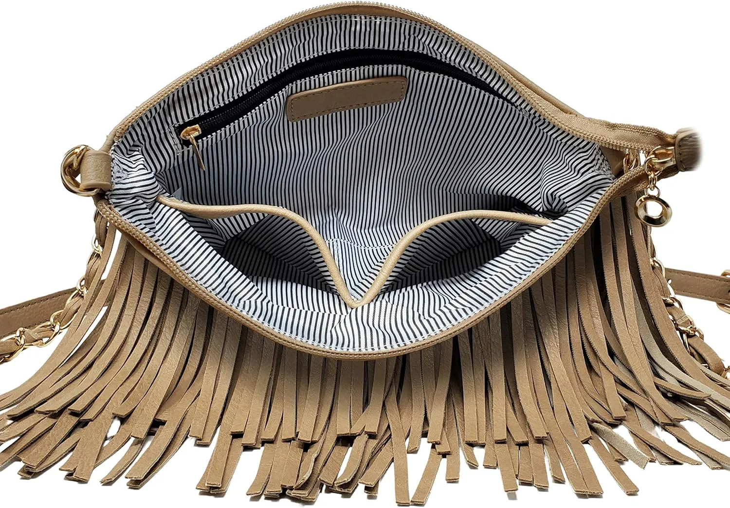 Solene Fringe Crossbody Shoulder Bag with Strap, Tassel Messenger bag, Country Style Western Fringe Purse for Women