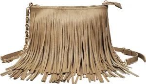 Solene Fringe Crossbody Shoulder Bag with Strap, Tassel Messenger bag, Country Style Western Fringe Purse for Women