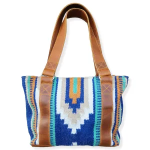 Southwestern Handwoven Wool Leather Boho Tote Purse Western Handbag (Dakota)