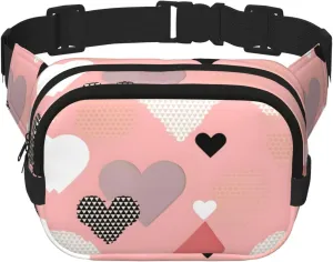 Square Double Layer Waist Bag - Crossbody Bag/Adjustable Strap Chest,for Travel Workout Running print Abstract Love Chart