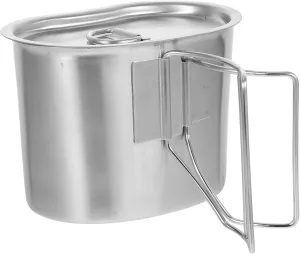 Stainless Steel Portable Pot for Camping Bbq Hiking Skid Handle Easy Clean