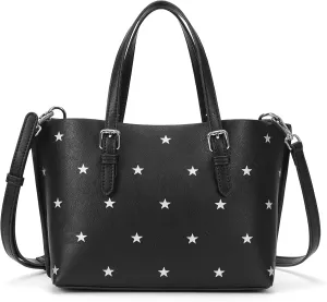 Star Print Tote Bag for Women Top-handle Crossbody Bags Soft PU Crossbody Tote Large Capacity Womens Satchel Handbag