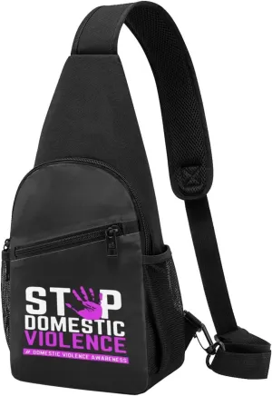 Stop Domestic Violence Chest Pack Leisure Shoulder Crossbody Chest Bag