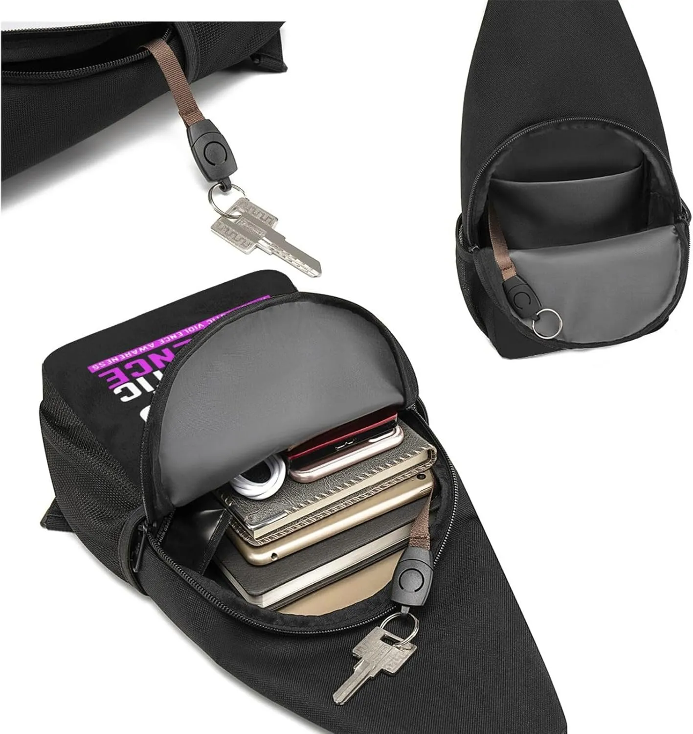 Stop Domestic Violence Chest Pack Leisure Shoulder Crossbody Chest Bag