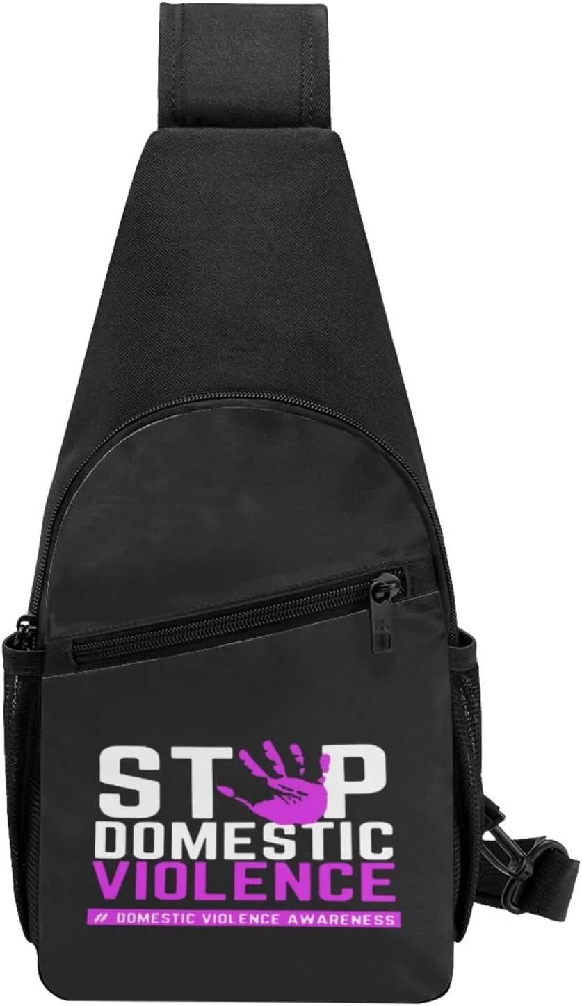 Stop Domestic Violence Chest Pack Leisure Shoulder Crossbody Chest Bag