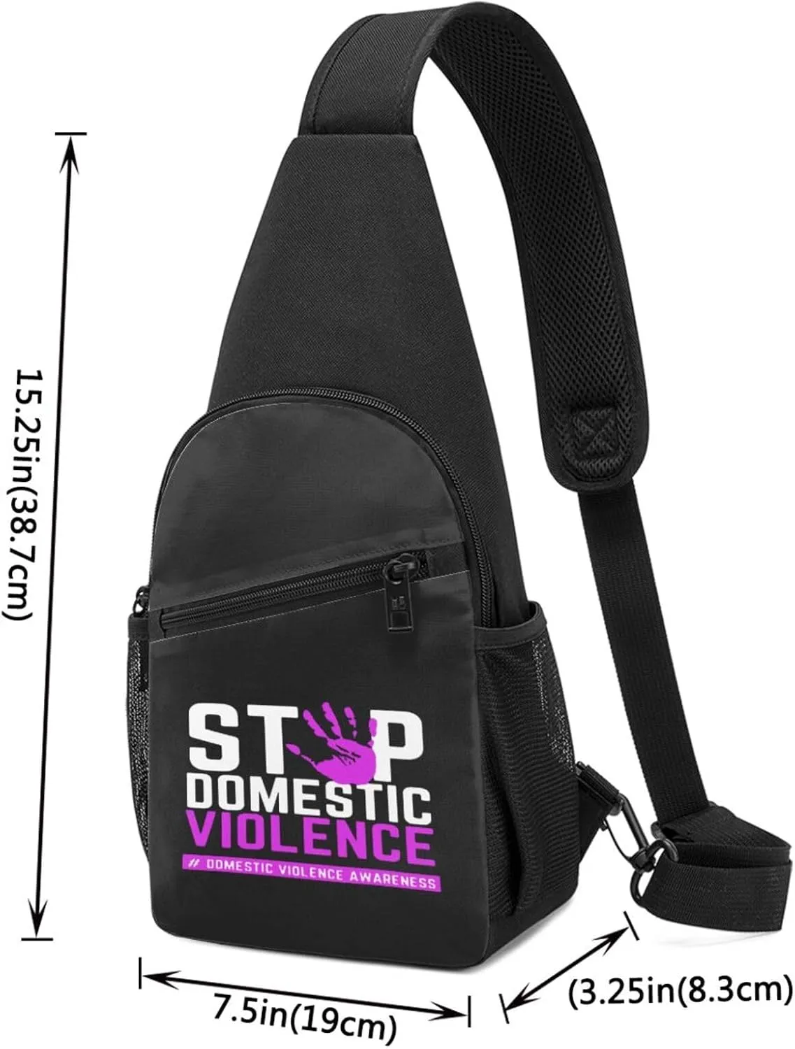 Stop Domestic Violence Chest Pack Leisure Shoulder Crossbody Chest Bag