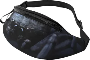 Stylish 3d Black Spider Bumbags Waist Fanny Pack For Women Ladies Men Lightweight Bum Bag With Zip Pockets Adjustable Belt For Dog Walking Running Cycling Hiking Outdoor Sport