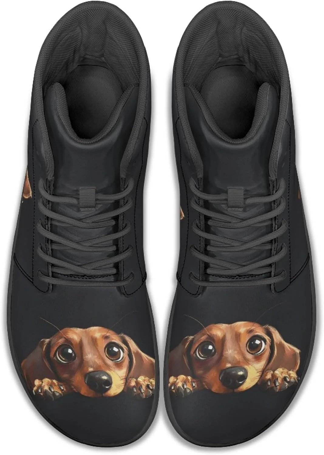 Stylish Print PU Leather High Top Barefoot Sneakers Shoes for Men Women