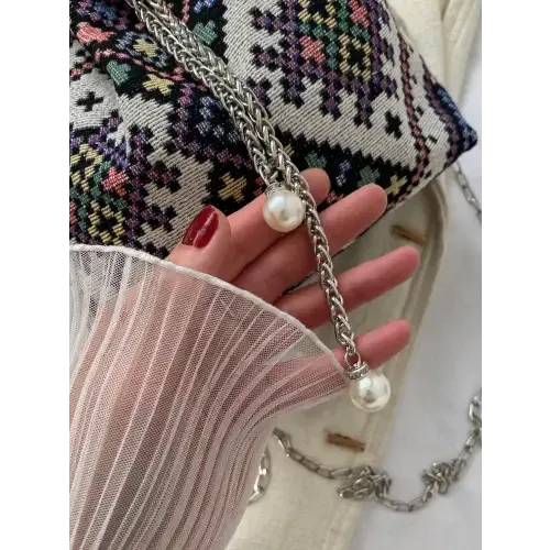 Stylish Printed Chain Bucket Bag