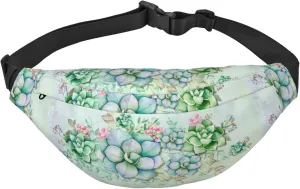 Succulent Print Fanny Pack Waist Packs For Men Women, Waist Bag Hip Pack For Travel Hiking Running Outdoor Sports