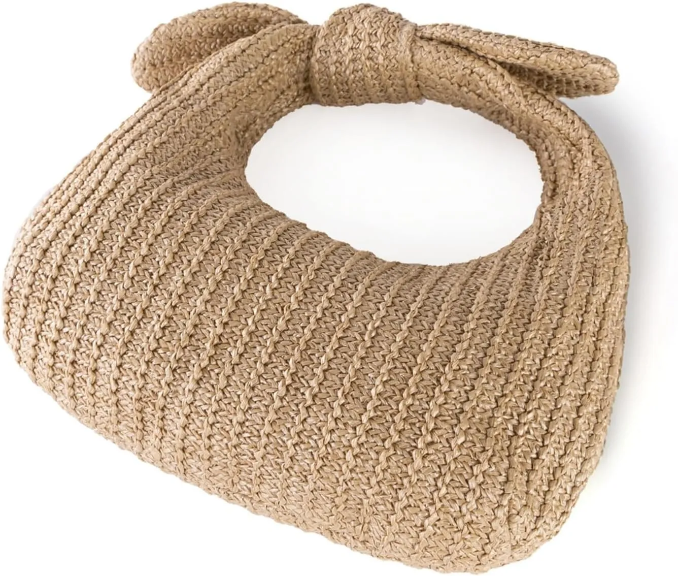 Summer Clutch Purses Women 2025 Knot Bow Top Handle Straw Crescent Handbag Vacation Beach Wallets Casual Pouch