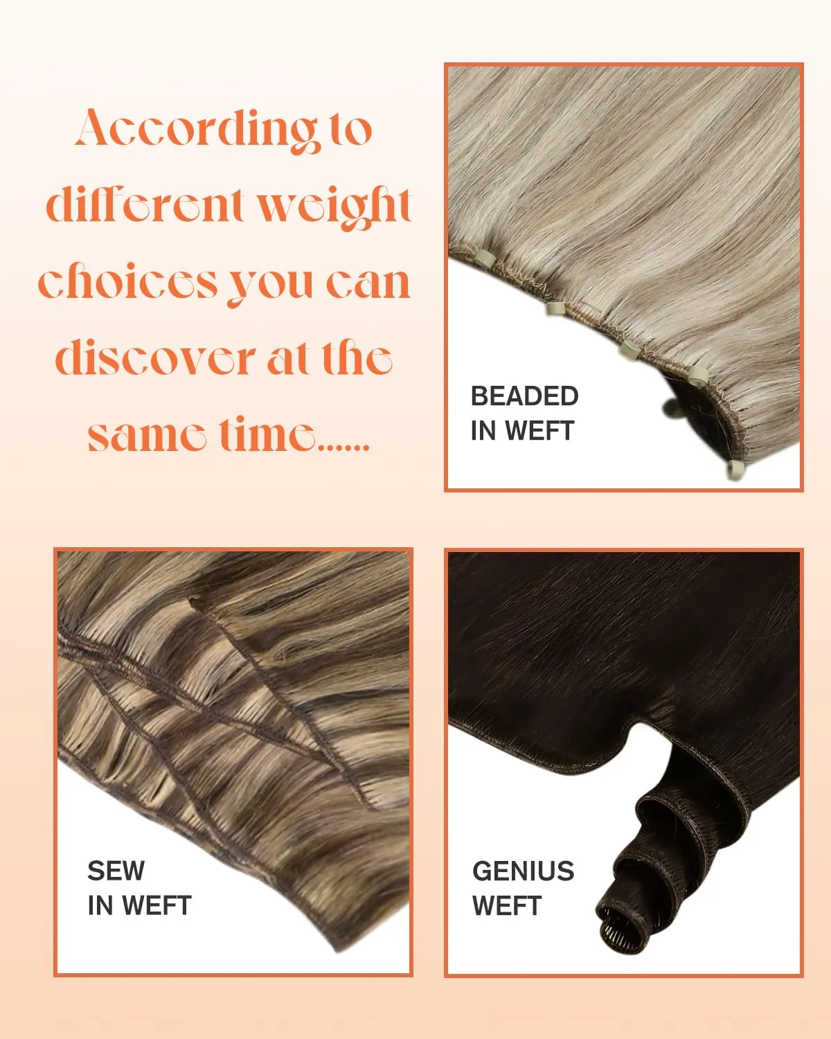 Sunny Hair Human Hair Weft Extensions Brown Sew in Hair Extensions Real Human Hair Ombre Dark Brown Roots Medium Balayage Weft Hair Extensions Remy Hair for Short Hair 70g 12 Inch