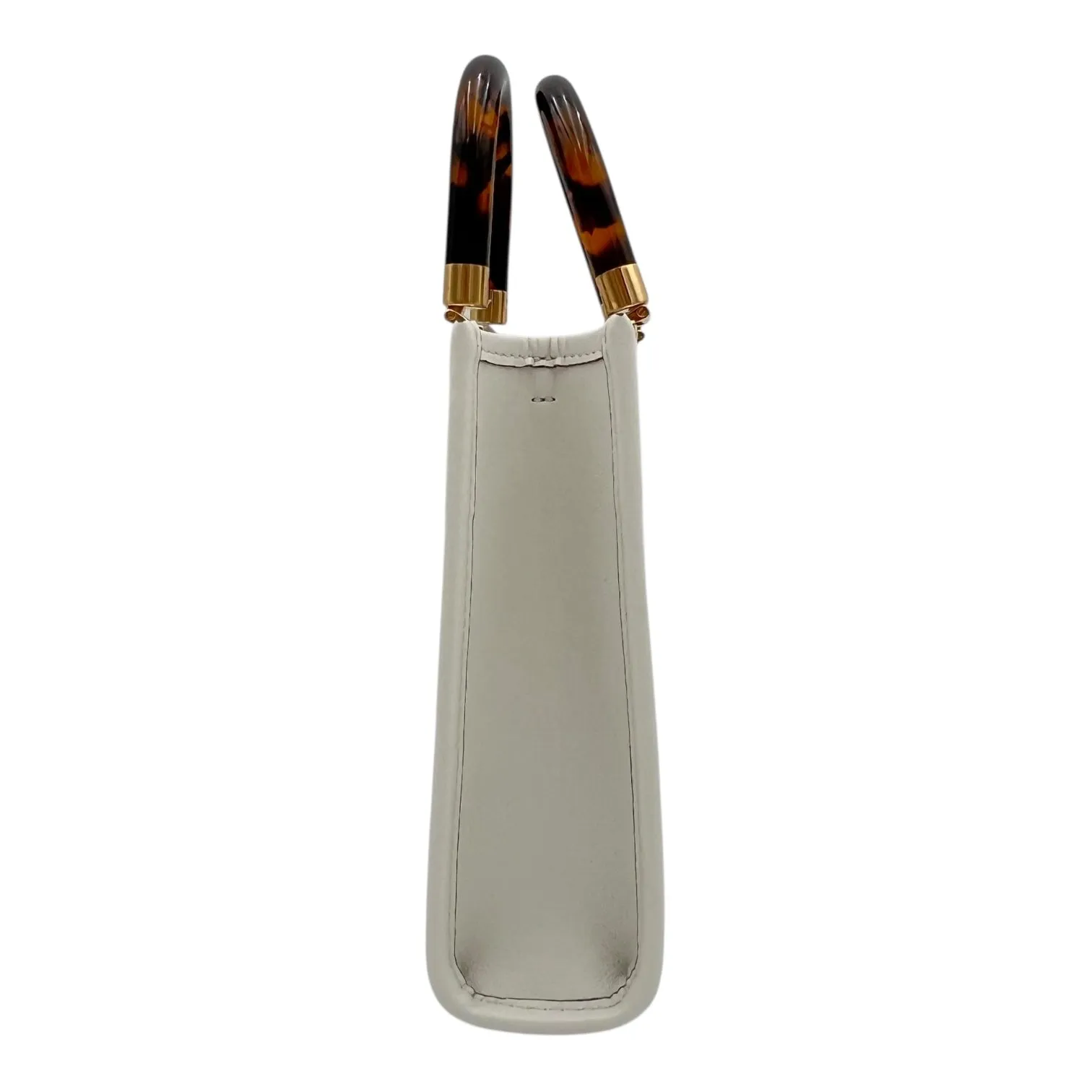 Sunshine Top Handle Bag Mini White in Calfskin, Gold hardware