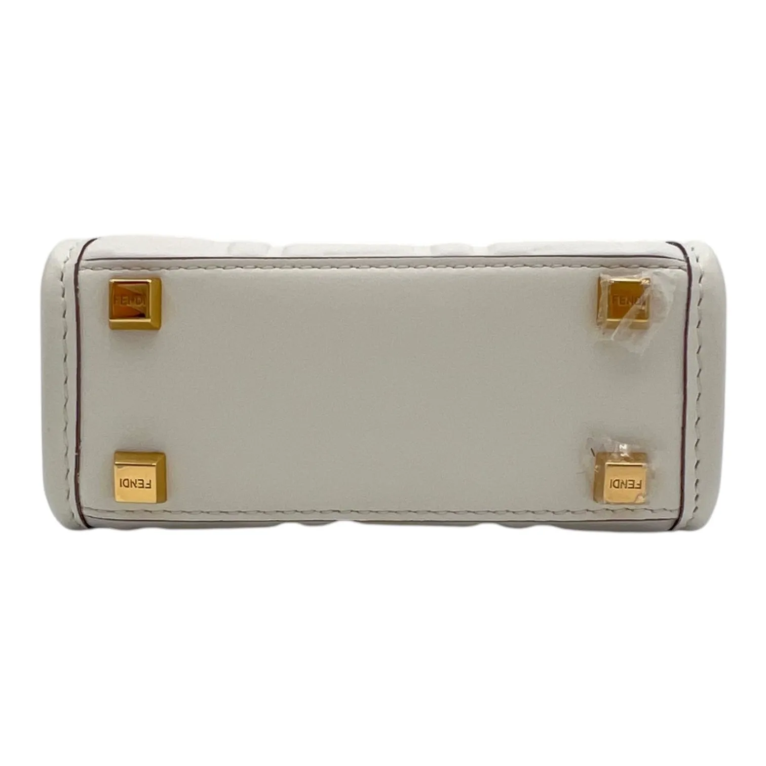 Sunshine Top Handle Bag Mini White in Calfskin, Gold hardware