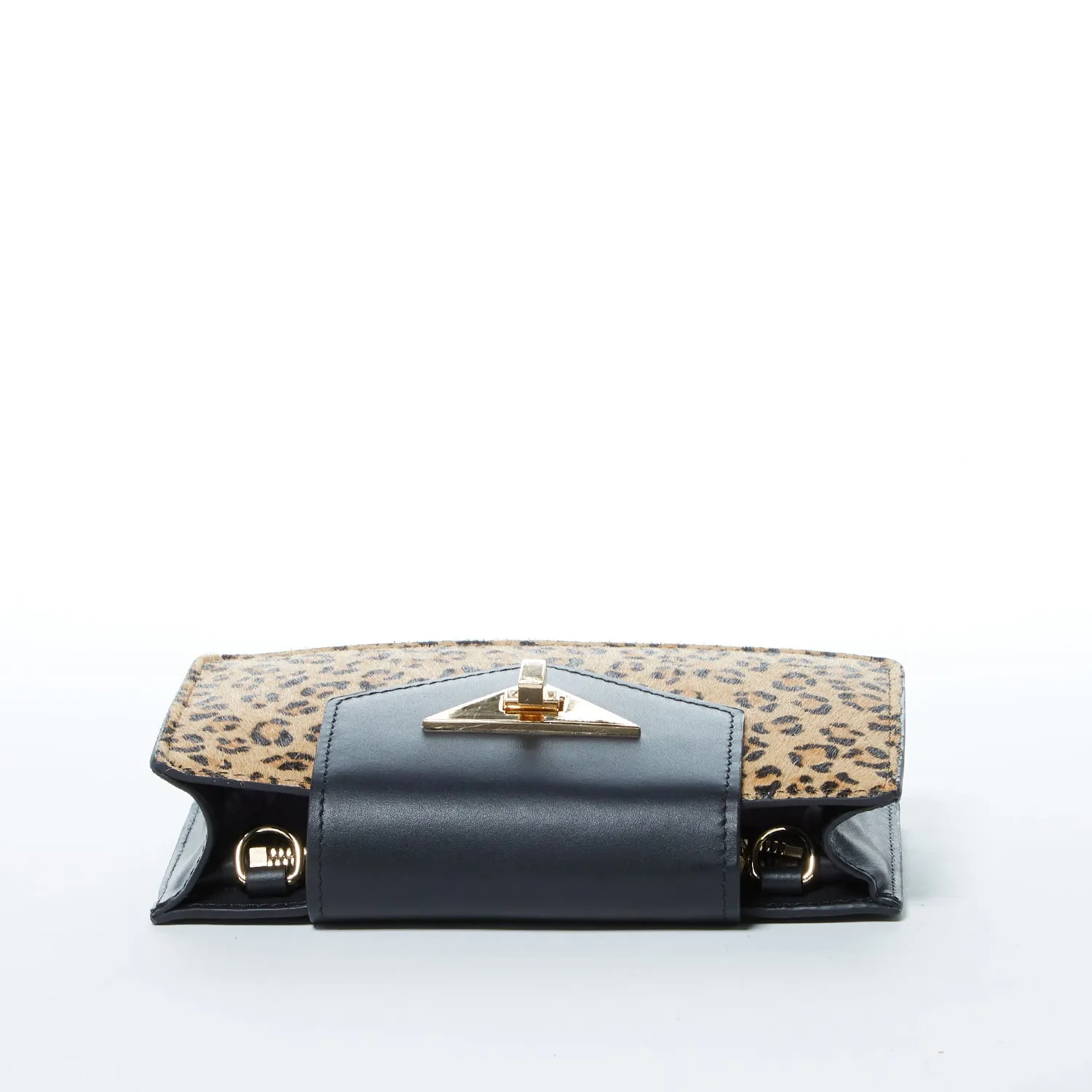 SUSU Mini Crossbody Bag Small Leather Leopard Black Purse Wristlet Women's Handbag