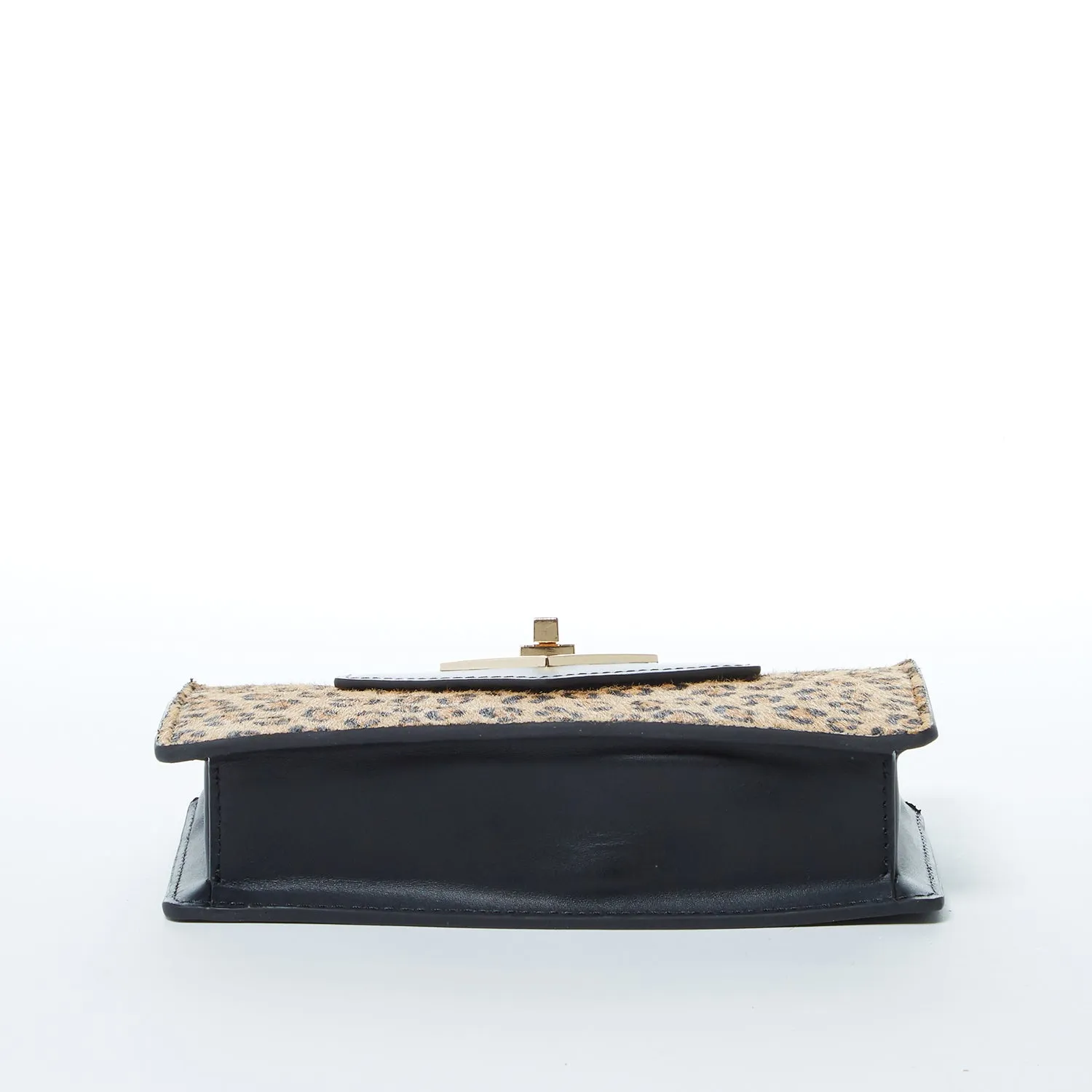 SUSU Mini Crossbody Bag Small Leather Leopard Black Purse Wristlet Women's Handbag