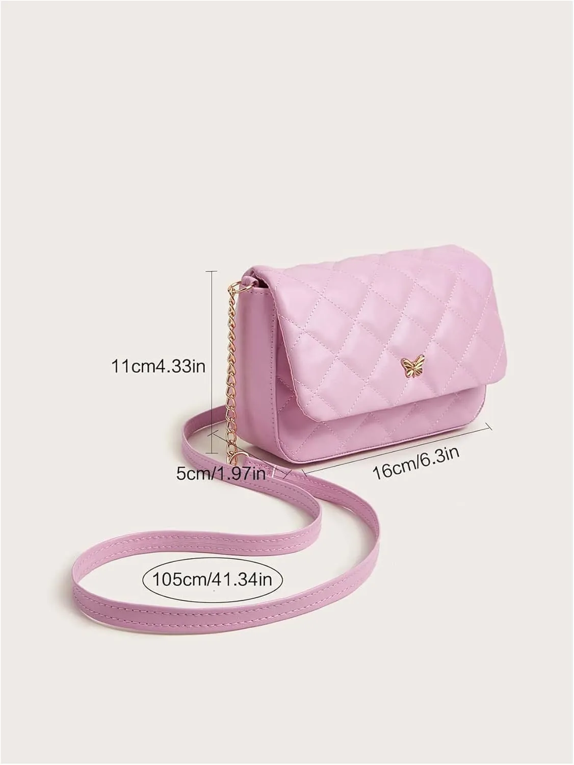 SweatyRocks Girl's PU Leather Chain Strap Crossbody Bag Metal Decor Flap Wallet Mini Square Bag Pink One-Size